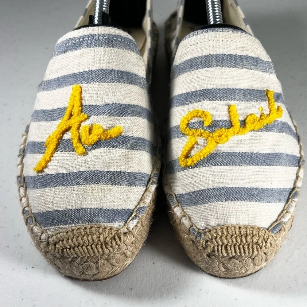 Soludos x Le Meridien Shoes Au Solei Espadrilles Slip-On Size 6.5 Blue Yellow